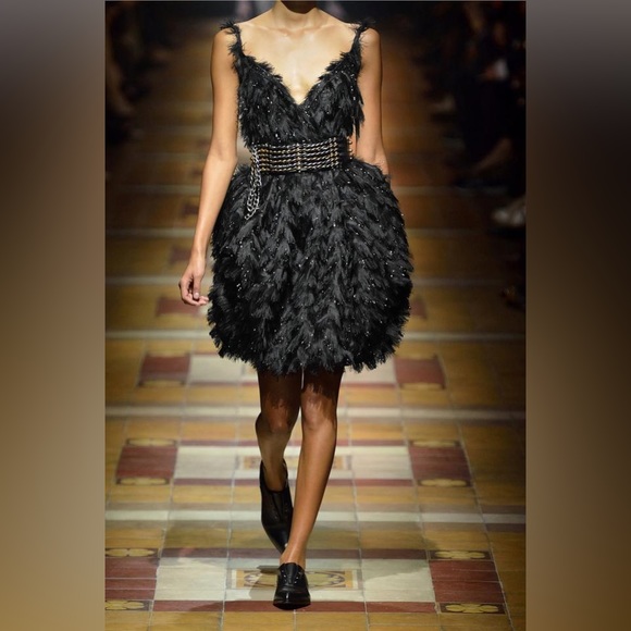 Lanvin Metallic Fil Coupe Mini Dress Runway - Picture 4 of 4